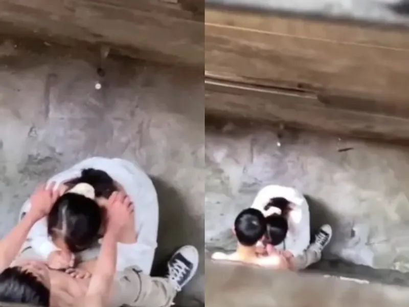 Quay lén học sinh nữ liếm củ khoải người yêu ở khe nhà