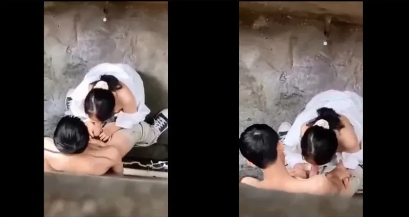 Quay lén em nữ sinh bj cho ghệ trong hẻm